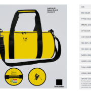 Custom mono Custom Sports Bag personalized with name, logo, and country flag